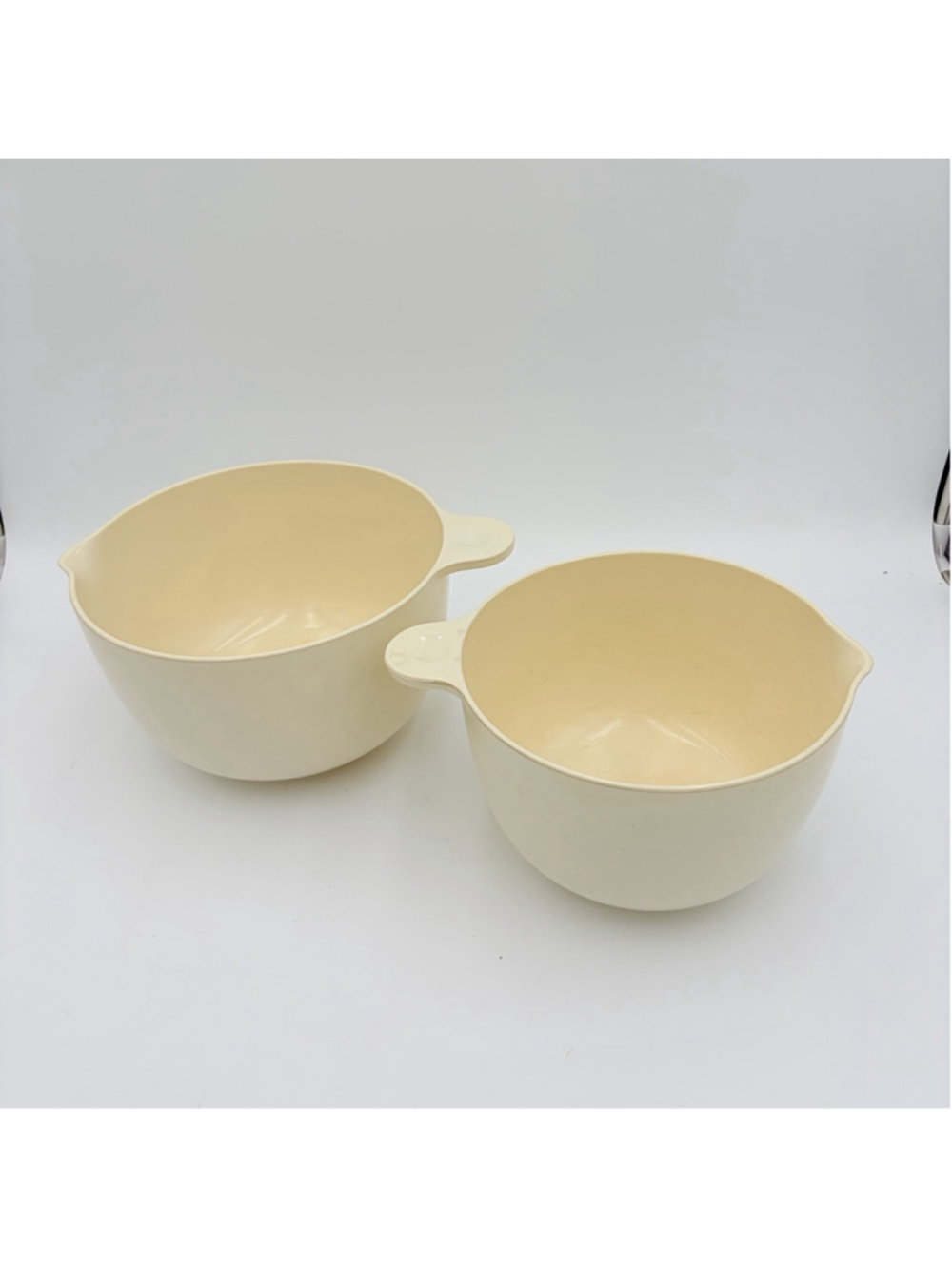 Monte Carlo Melanette Melamine Mixing Bowls #2 & #3 Cream Nesting Set of 2